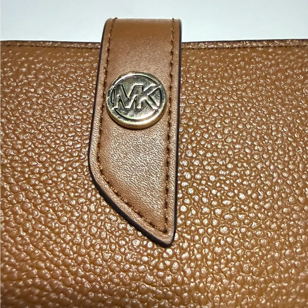 Michael Kors Tan Leather Wallet with Gold Accent